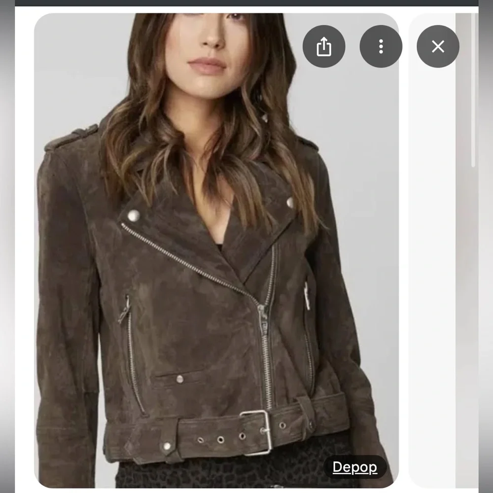 ⚡️MUST GO free shipping! BLANKNYC 100% Leather Suede Moto Jacket - XS - Brown - Picture 2 of 13